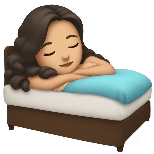 Brunette girl sleeping emoji