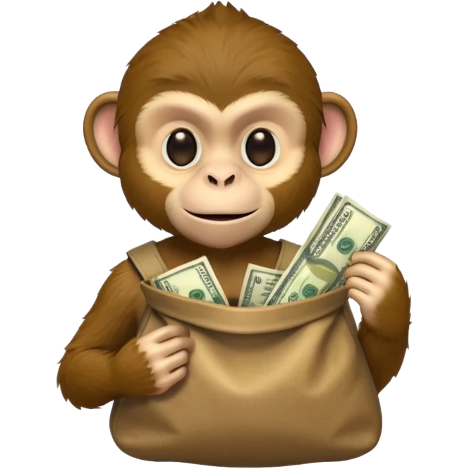 Bank, robber monkey emoji