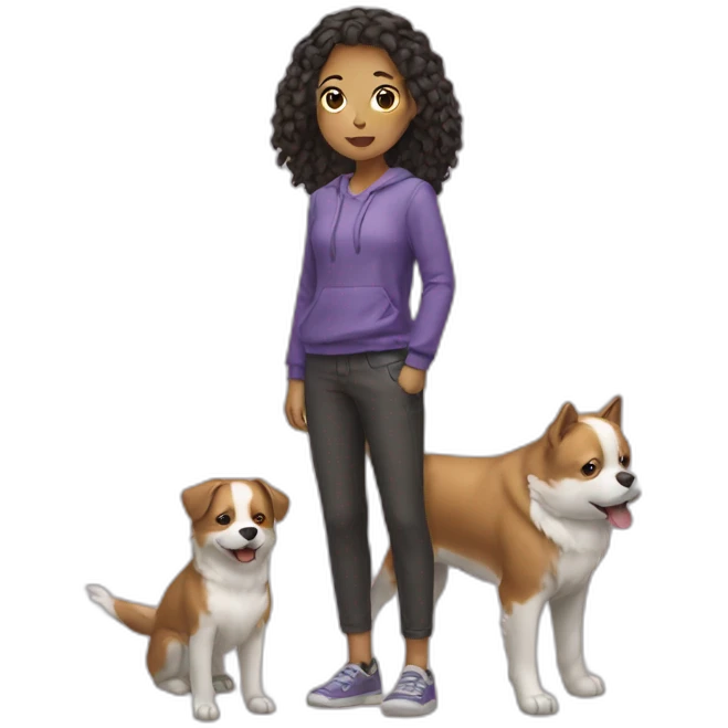 girl with a shitsu dog emoji
