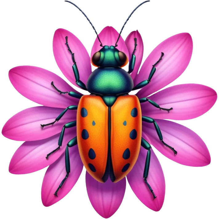 
bug on flower emoji