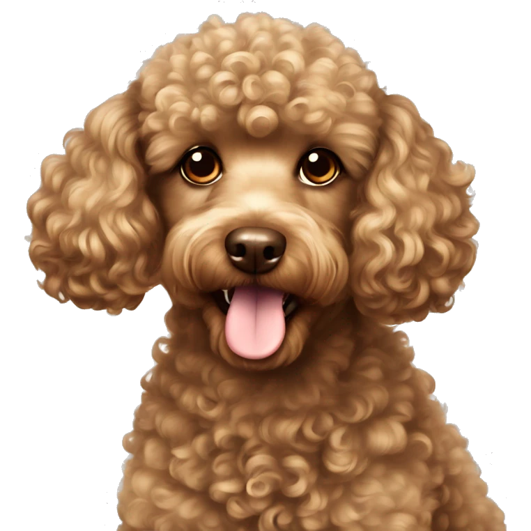 dog poodle brown curly emoji