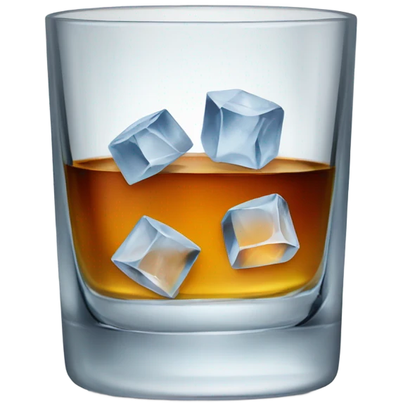 Crystal glass with whiskey and ice emoji