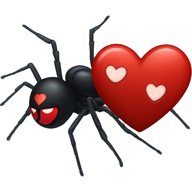 Black widow, red heart  emoji