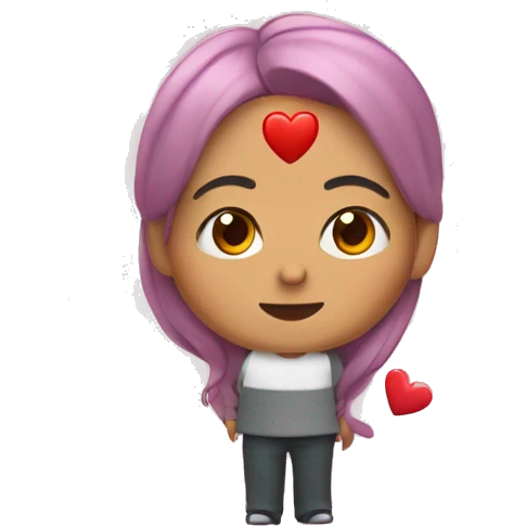 Carita apuntado con corazones  emoji