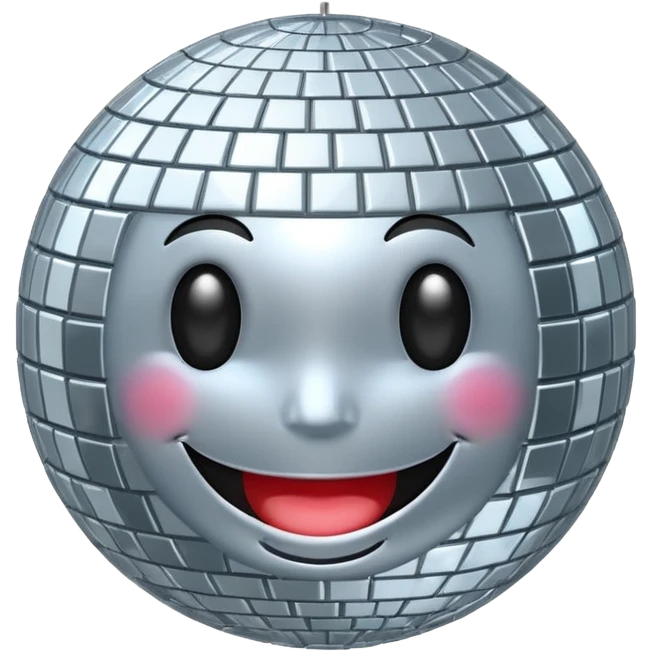 Laughing disco ball emoji