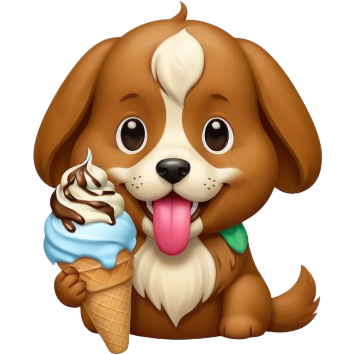 Dog eating ice cream  emoji