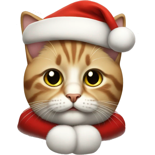 cat dressed as santa claus emoji