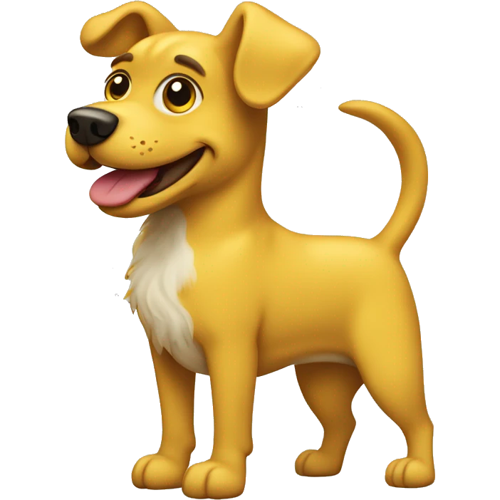 Yellow dog with a curly tail emoji