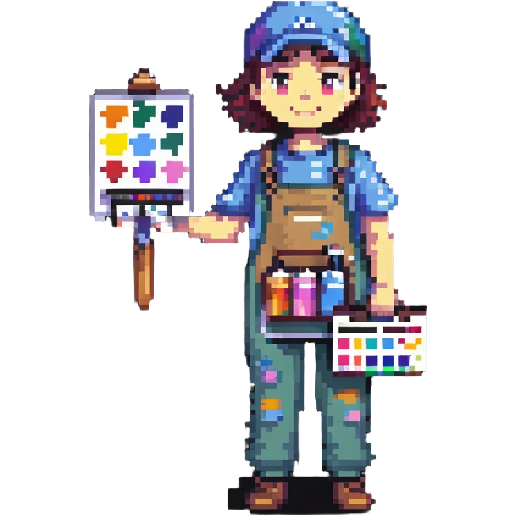 artist with palette and paintbrushes emoji