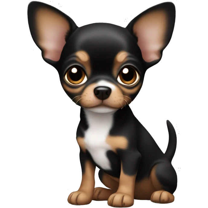 Black brown chihuahua puppy emoji