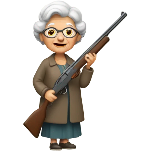 Old lady with shotgun emoji