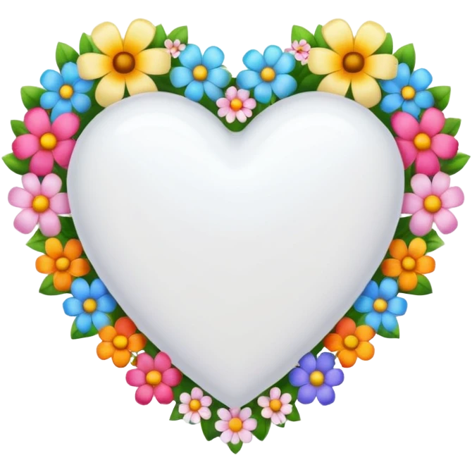 white heart with a floral border emoji