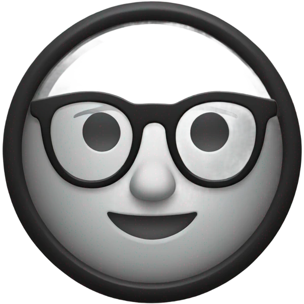 round framed black glasses emoji
