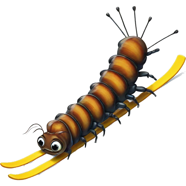Centipede skiing emoji