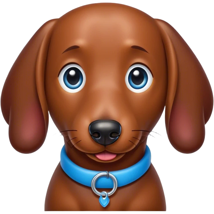BLACK wienerdog with BLUE eyes emoji