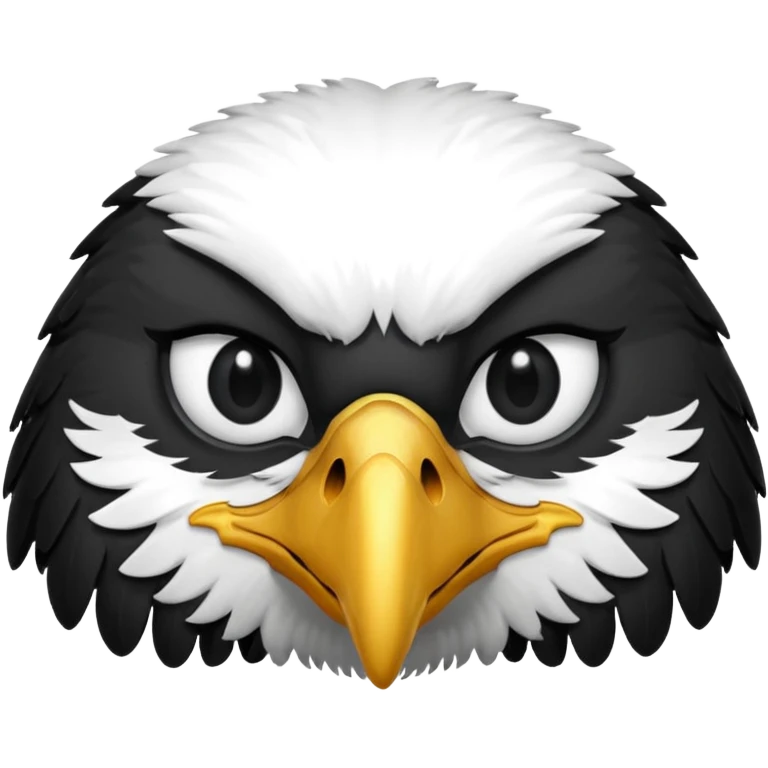 simple eagle emoji DOT eyes, only pupils, solid black , no iris, remove the white part of the eye emoji