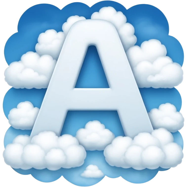 the letter A made from clouds emoji