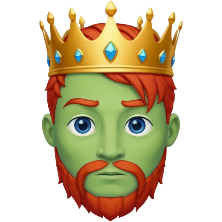 Green king red hair blue eyes emoji