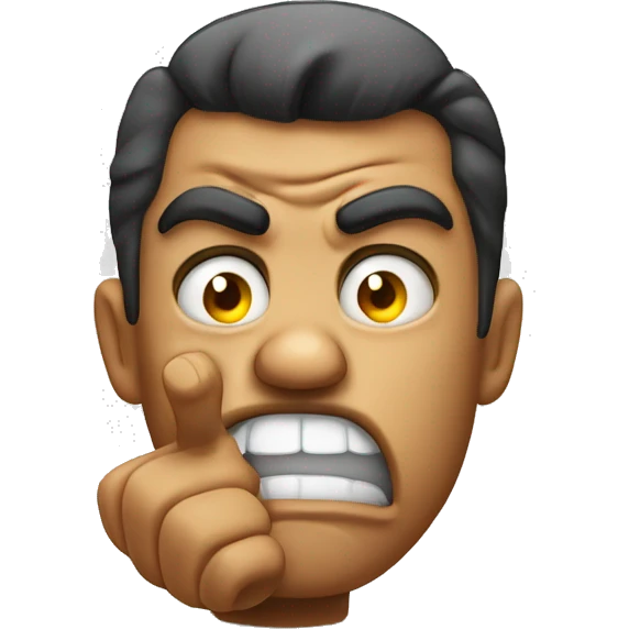 angry face sticking up index finger with a annoyed expression emoji