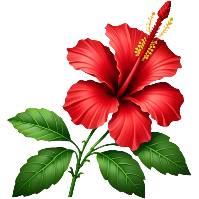 single red Hawaiian hibiscus, straight stem emoji
