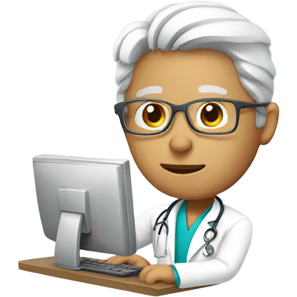 Doctor working on a computer  emoji