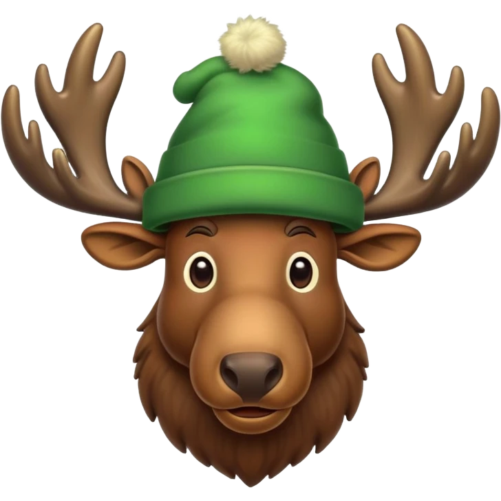 Moose wearing a green hat emoji