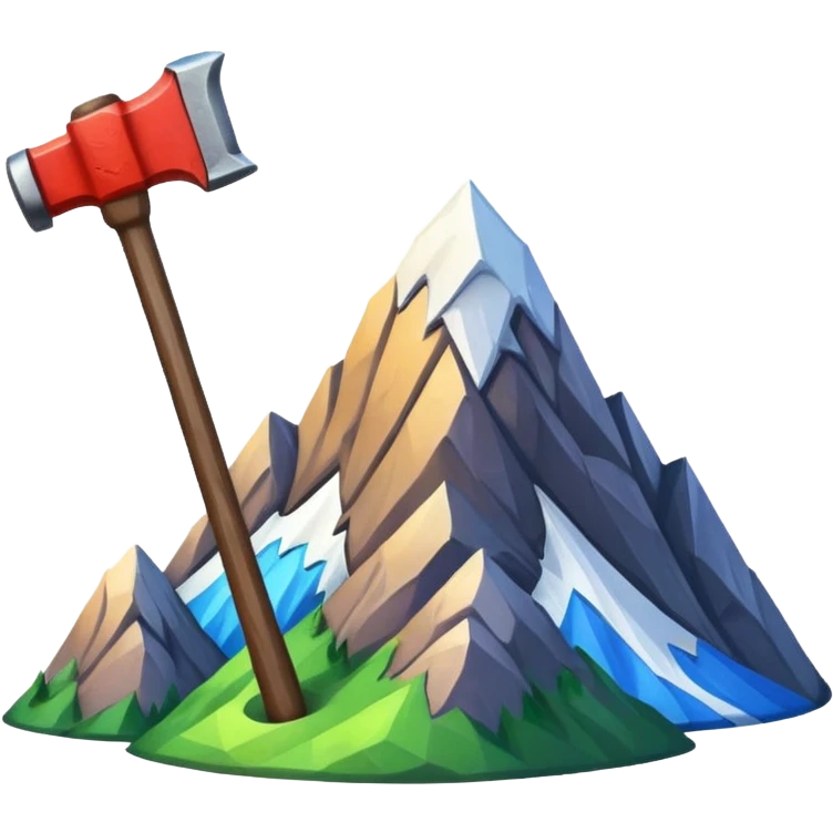 Flag of a mountain and a hammer emoji