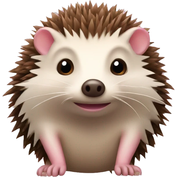 hedgehog with brown and pink ear emoji