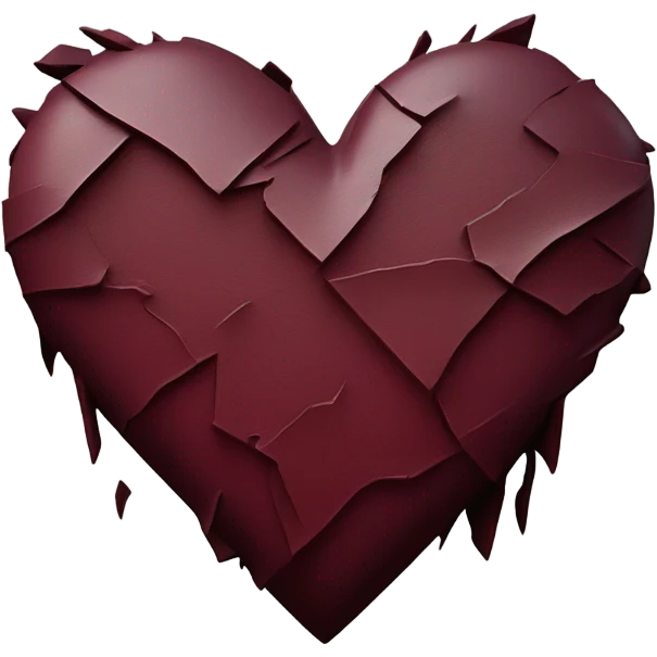 burgundy broken heart emoji