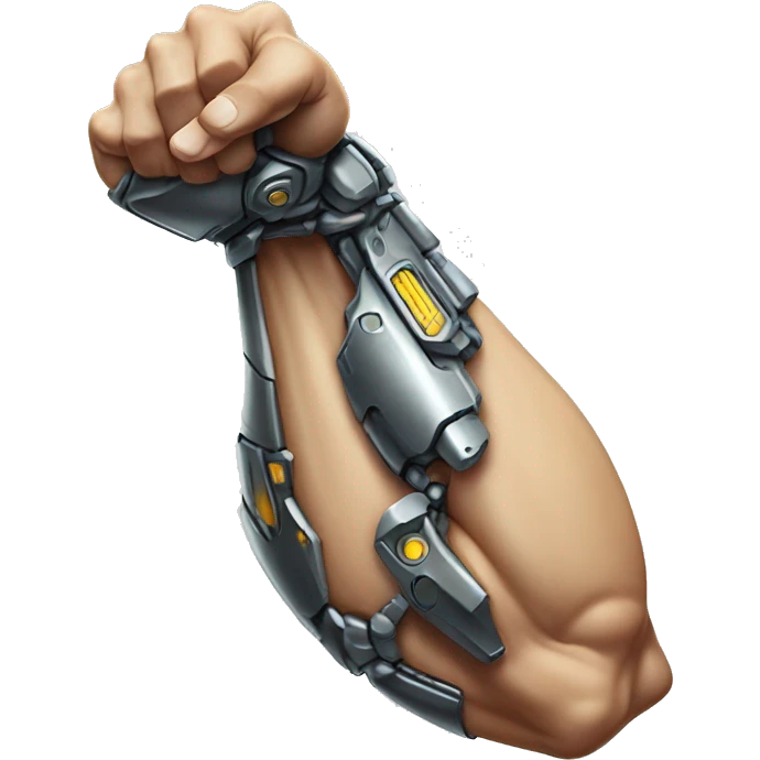 Cyborg arm only flexing bicep and shoulder emoji
