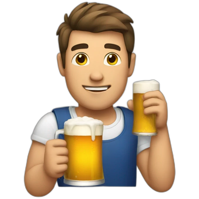 Guy having beer emoji