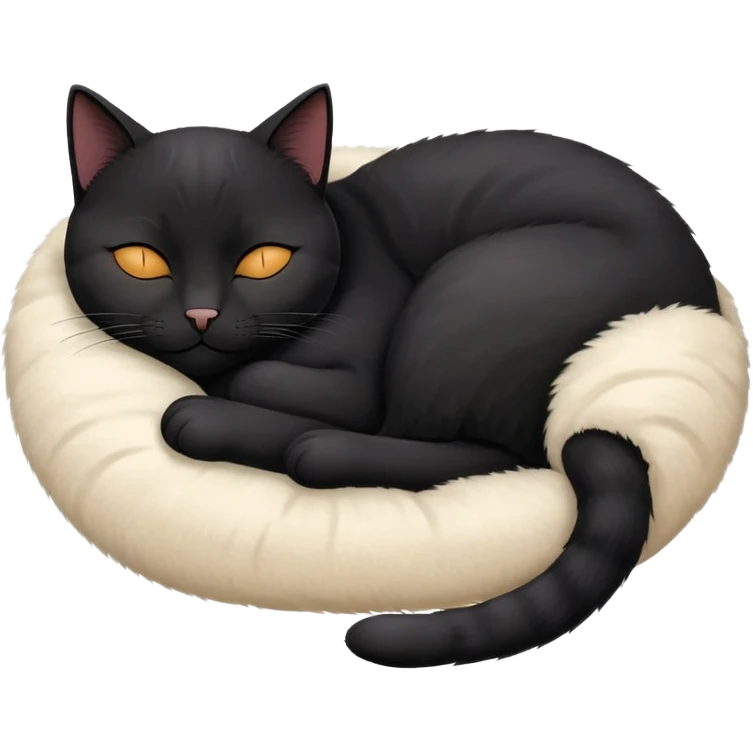 american short hair black cat sleeping emoji