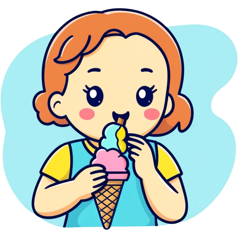Girl eating ice cream  emoji