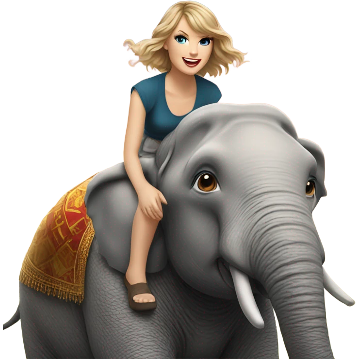Taylor swift riding an elephant  emoji