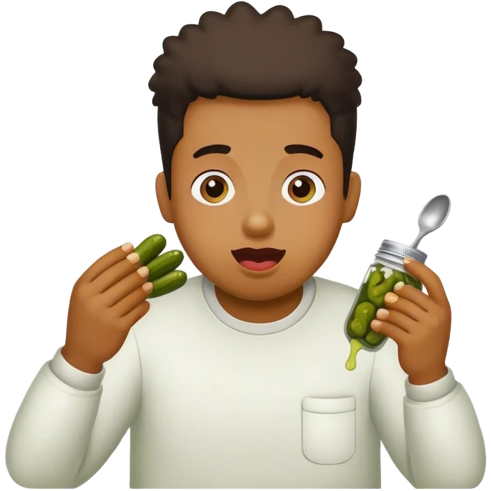 Person eating pickles  emoji