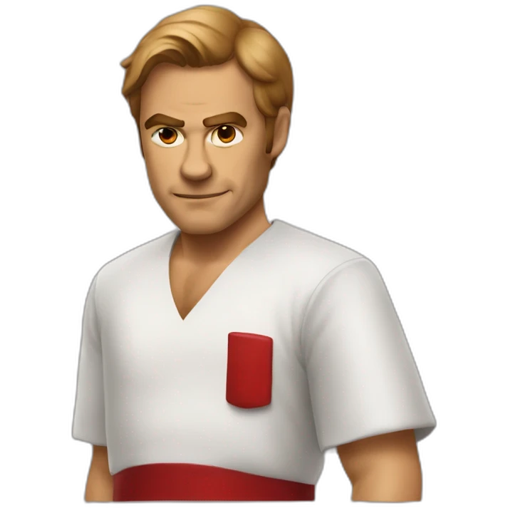Dexter painting with red clour emoji