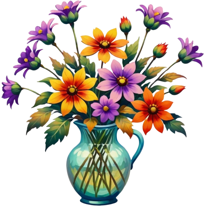 painting of autumn flowers,  monet style emoji