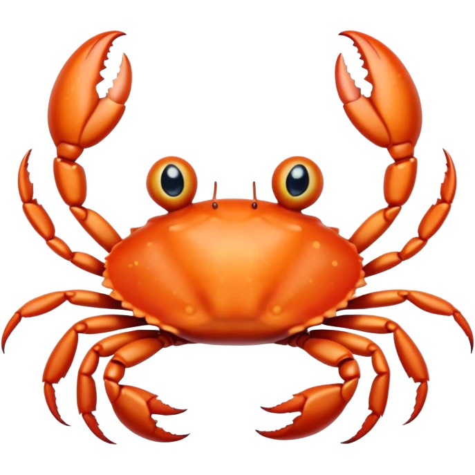 Cinematic Cute Baby Crab Portrait Emoji, Head tilted playfully and inquisitively, featuring an adorably small form with a delicately patterned carapace, round, sparkling eyes, and tiny, endearing pincers, Simplified yet irresistibly adorable features, highly detailed, glowing with a warm, friendly coastal glow, high shine, affectionate and lively, stylized with a touch of seaside whimsy, soft glowing outline, capturing the essence of a mischievous yet loving baby crab that seems as if it could pinch its way out of the screen into your arms! emoji