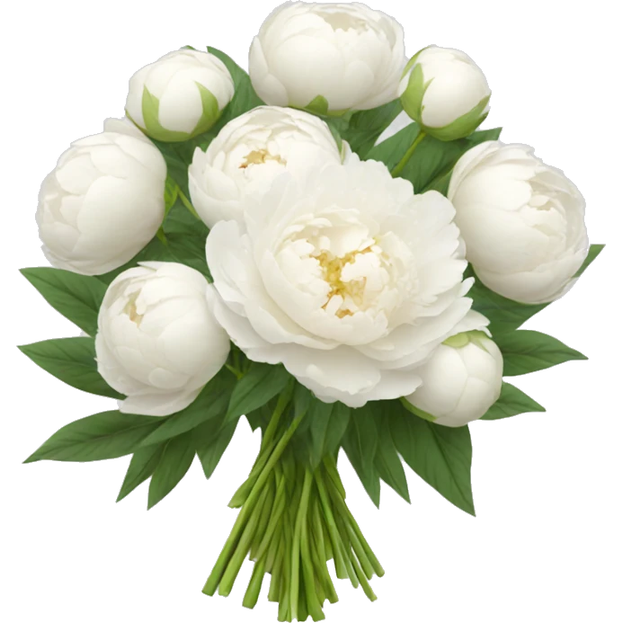 White peonies bouquet  emoji