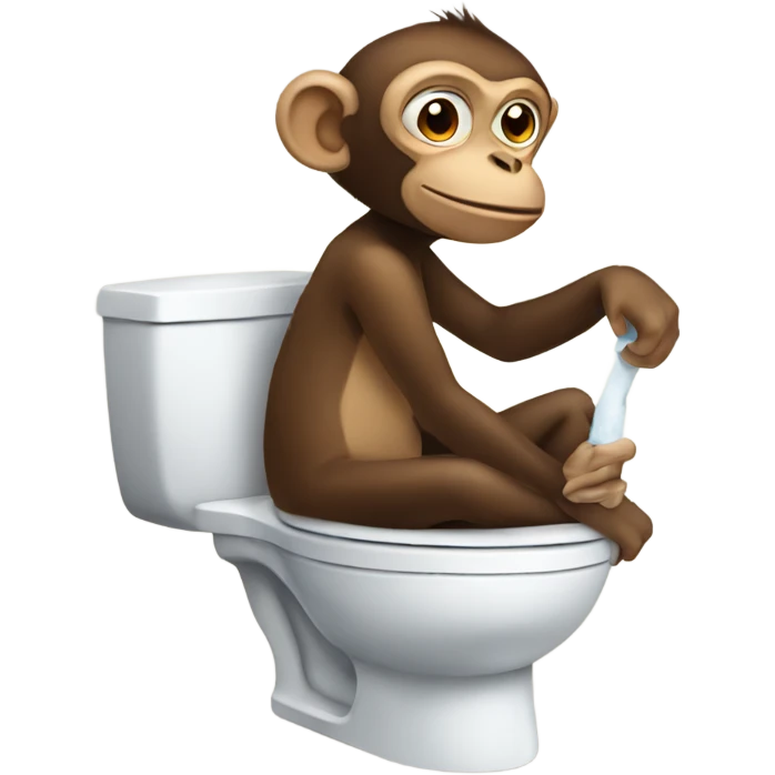 monkey using the toilet emoji