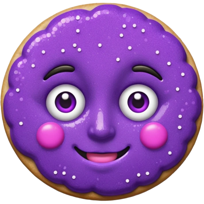 purple glitter cookie face emoji