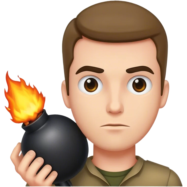 Man holding a bomb emoji