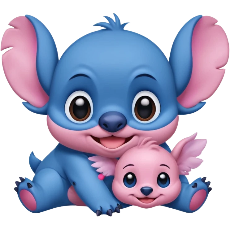 Stitch a cote de  Angel emoji