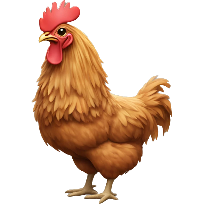A chicken with llama hair ￼ emoji