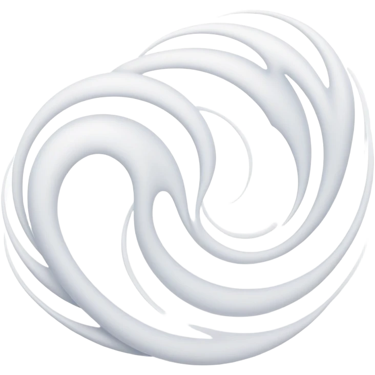 Masculine form made of gentle white flowing energy waves, subtle ethereal silhouette, no color, minimalist abstract design emoji
