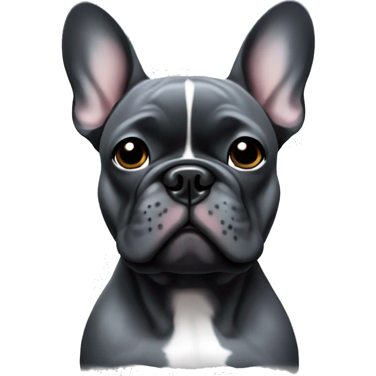 Dark Grey  French  bulldog with black spots emoji