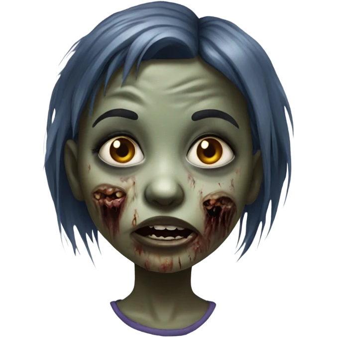realistic portrait of girl zombie  emoji