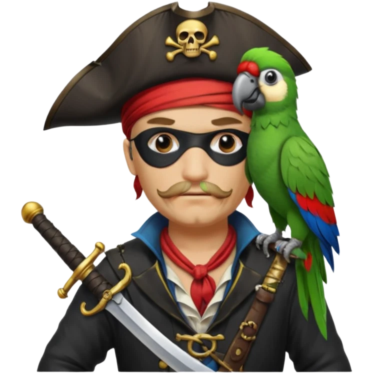 pirate and parrot emoji