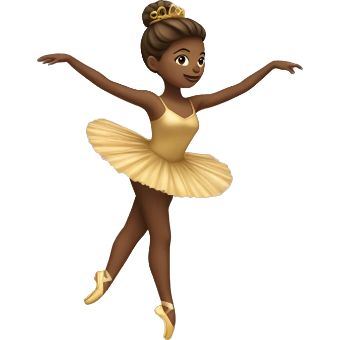 brown ballerina standing on a gold music box emoji