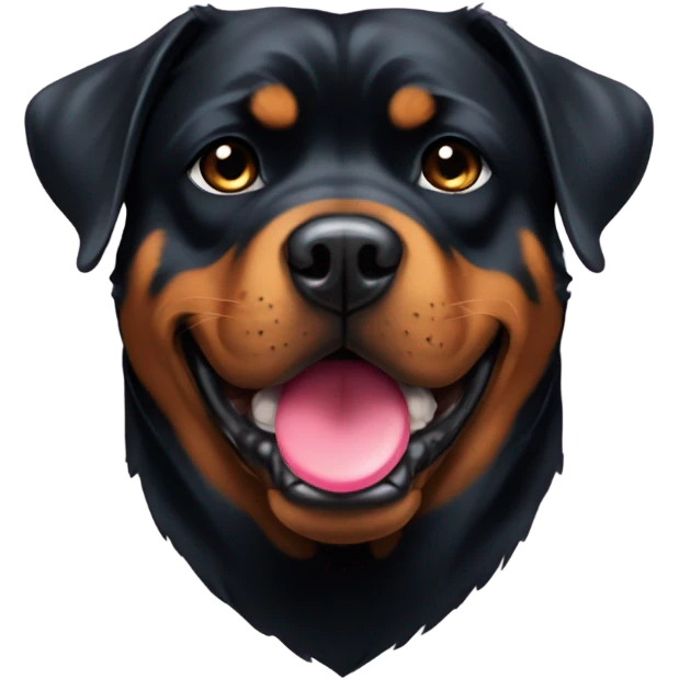 Rottweiler with heart emoji